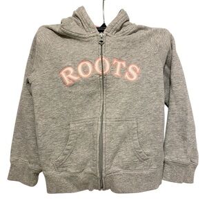 Roots Kids Hoodie in Gray with Pink Accents